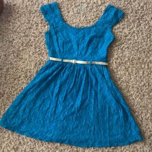Bright blue lace dress